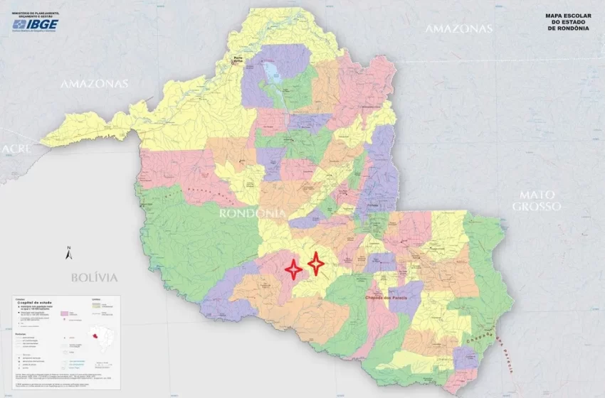  Mapa de Rondônia pode ser modificado com revisão de limites entre dois municípios; entenda