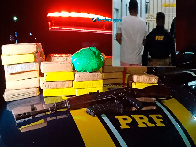  PRF prende em Candeias traficante com mais de 40 kg de cocaína e fuzil ak-47