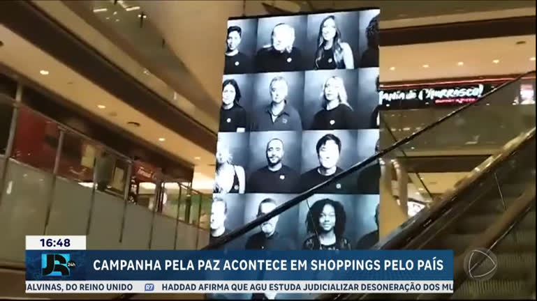 Campanha pela paz acontece nos shoppings do Brasil até o fim de abril