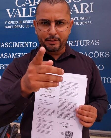  Candidato a vereador em Ariquemes registra-se no cartório renunciando às regalias e destinando metade do salário para ações assistenciais