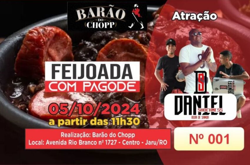  Barão do Chopp realiza neste sábado Feijoada com Pagode