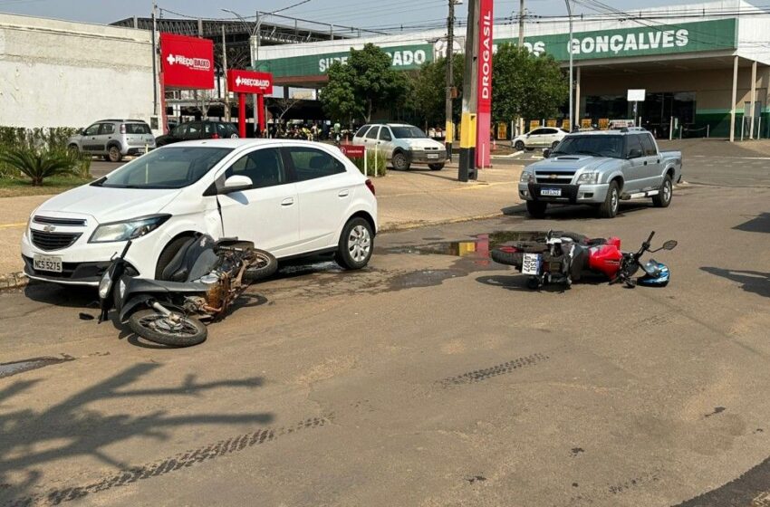  Jaru: Colisão entre motocicletas motoristas deixa feridos próximo à Rua Dom Pedro I