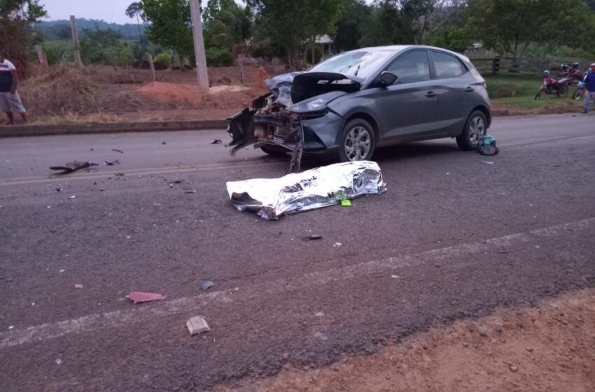  Motociclista morre em choque frontal com HB20 na RO-133 em Machadinho do Oeste