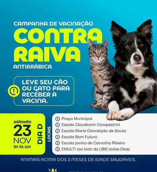  CAMPANHA DE VACINAÇÃO CONTRA RAIVA – ANTIRRÁBICA