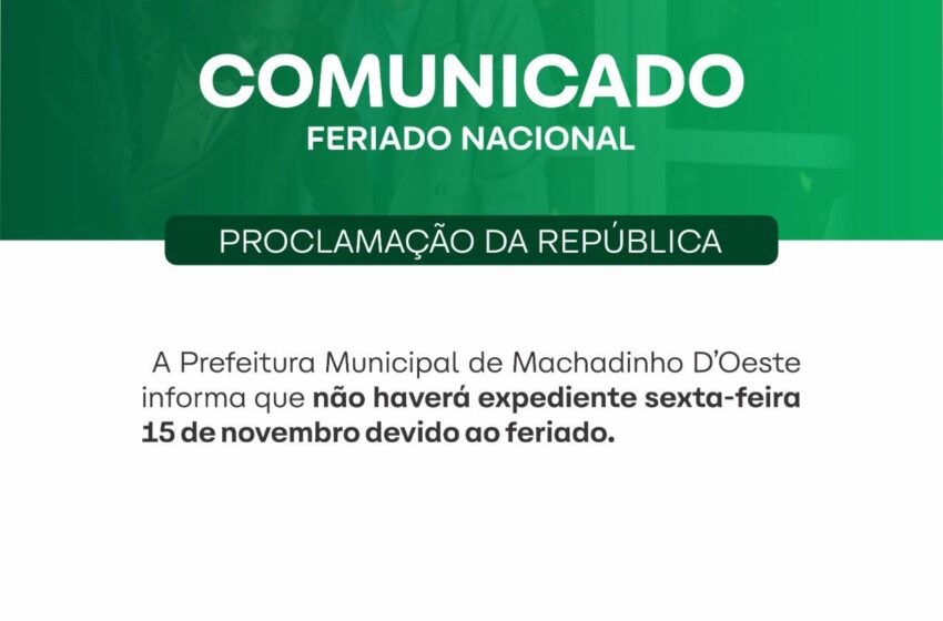  Comunicado Feriado Nacional