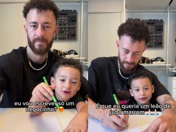  Em carta ao Papai Noel, filho de Fred e Bianca Andrade diverte a web com pedidos inusitados