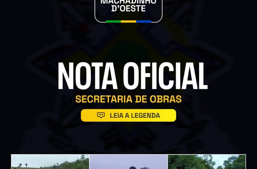  Nota Oficial – Secretaria de Obras