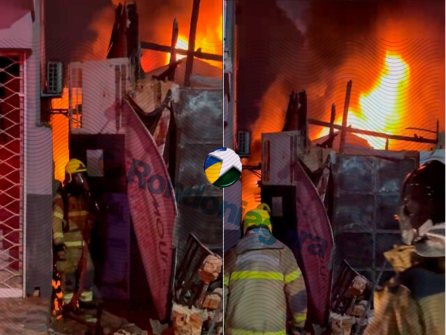 Vídeo: Incêndio destruição oficina de motos no centro de Porto Velho