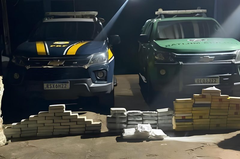 BPFRON e PRF apreendem mais de 190 kg de drogas após tentativa de fuga na BR-364