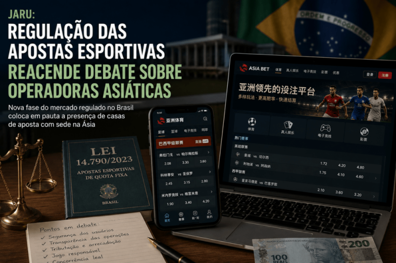 Jaru: regulação das apostas esportivas reacende debate sobre operadoras asiáticas