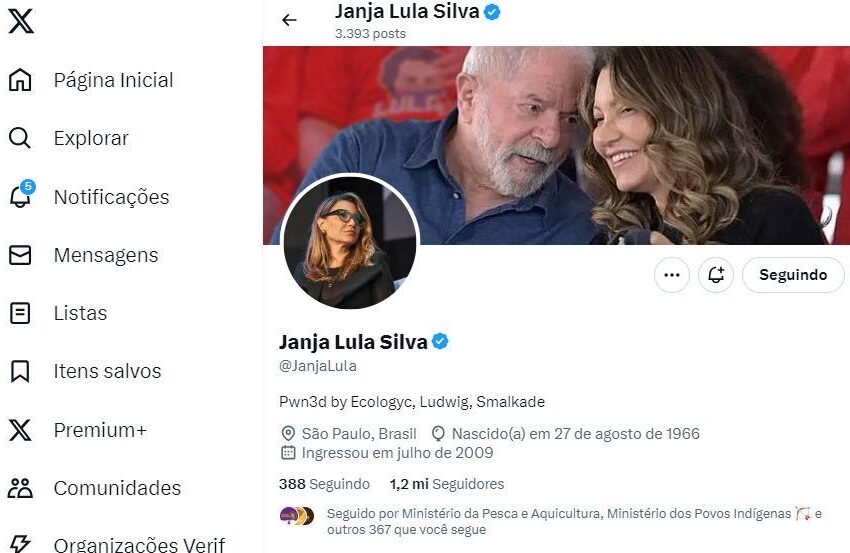  Hackeada: X bloqueia perfil de Janja a pedido da PF