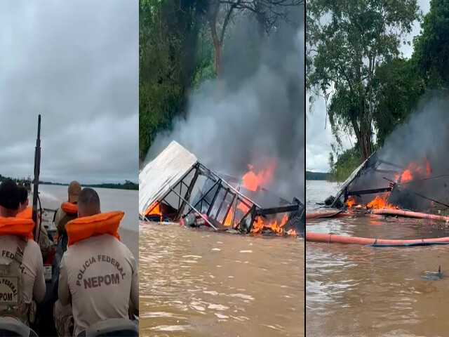 Nova operação da PF destruição mais 8 dragas nas regiões de Nova Mamoré e Porto Velho