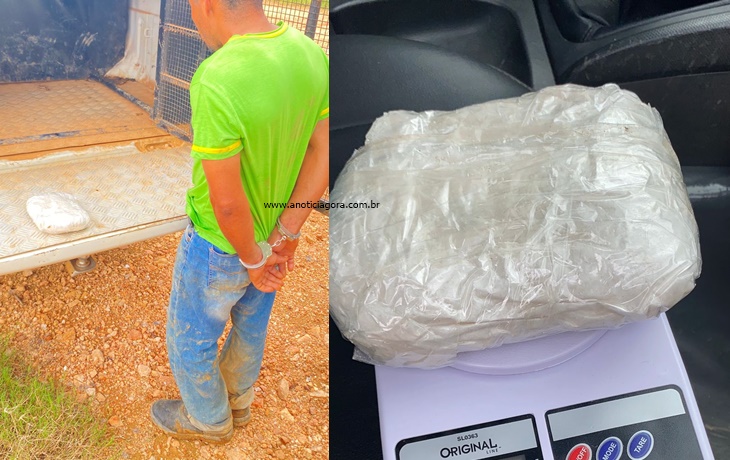  VALE DO ANARI: Homem é preso com quase 1 kg de cocaína próximo ao distrito de Jatuarana