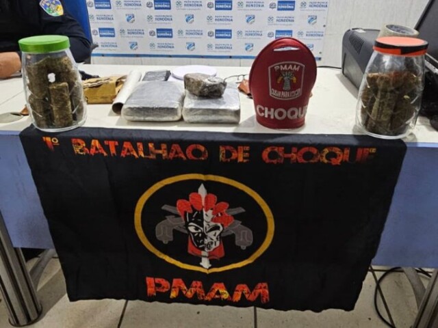  Policiais de Manaus prendem traficante com mais de 3,5 kg de droga em Porto Velho