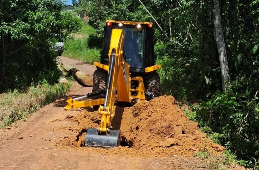  A Secretaria de Obras realizou  a recuperação da ponte na Linha LU-02