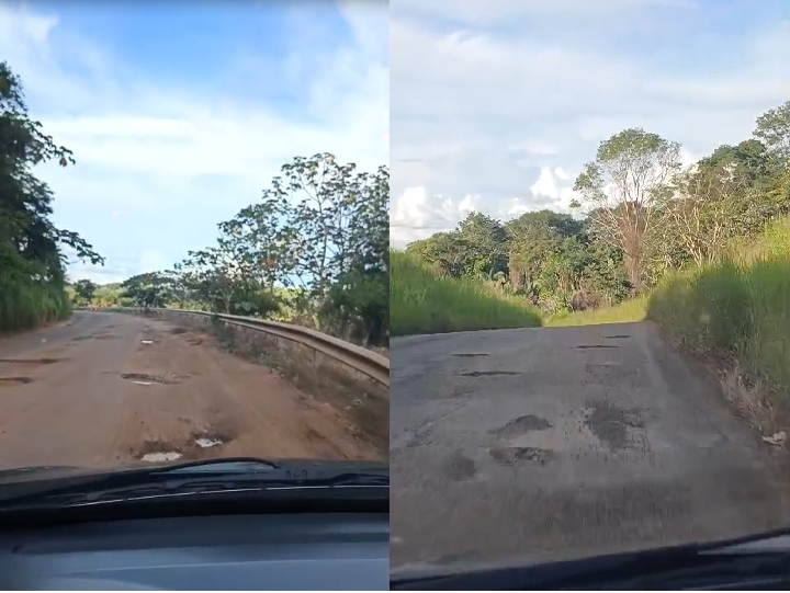 Jaru: Linha 630 é tomada por buracos e condutores relatam riscos na rodovia