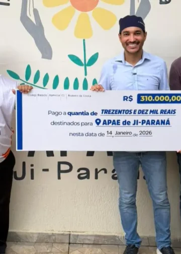 Dr. Fernando Máximo destina R$ 310 mil para a APAE de Ji-Paraná