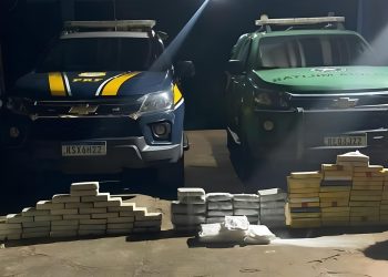 BPFRON e PRF apreendem mais de 190 kg de drogas após tentativa de fuga na BR-364