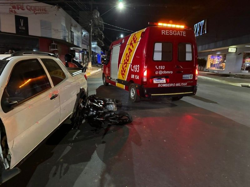 Jaru: motociclista fica ferido após críticas nas avenidas Adolpho Rohl e Marechal Rondon
