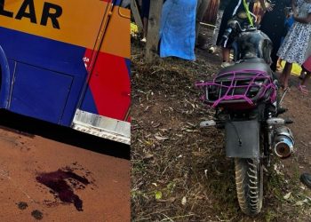 Colisão entre ônibus escolar e moto deixa carona gravemente ferida em Costa Marques