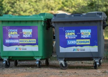 Prefeitura de Jaru implanta uso de contêineres para separação de lixo comum e reciclável