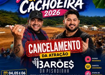 PREFEITURA CANCELA CONTRATAÇÃO DOS BARÕES DA PISADINHA PARA O FESTIVAL DA CACHOEIRA 2026