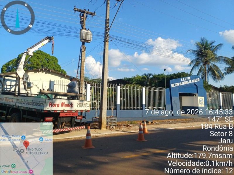 Jaru: Escola Nilton de Oliveira inicia solução para retorno da energia elétrica após troca de transformador