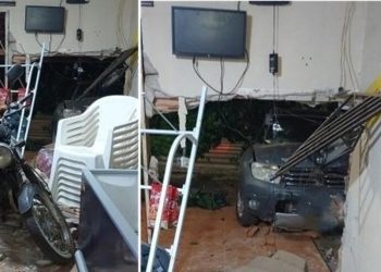 Veículo invade sorveteria após motorista perder o controle da direção em Seringueiras