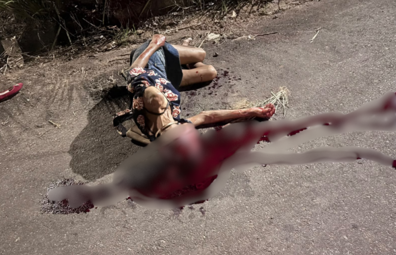 Jaru: Ciclista é encontrado ferido na rua e suspeita é de que veículo tenha passado sobre sua cabeça