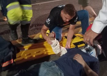 Jaru: Motociclistas colidem na Avenida JK e um fica ferido