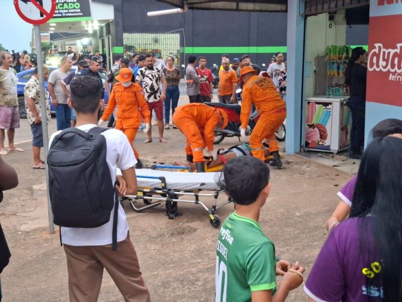 Jaru: mulher cai de segundo andar e é socorrida pelo Corpo de Bombeiros