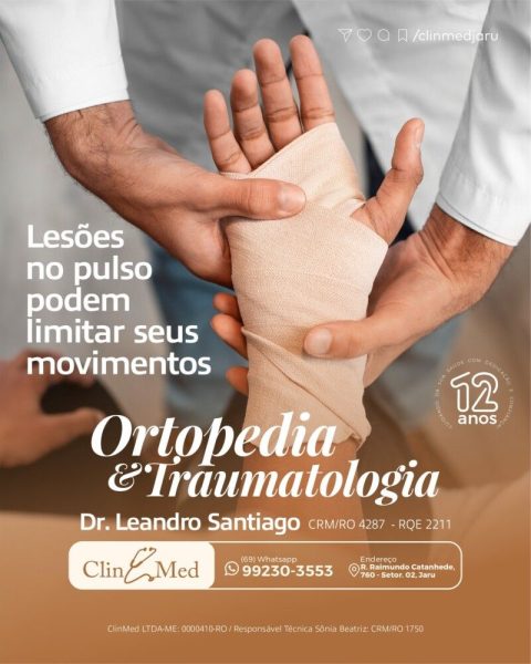 Lesões sem pulso podem limitar movimentos; Clin Med oferece atendimento em Ortopedia e Traumatologia