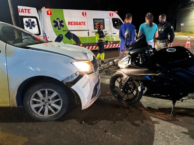 Jaru: motocicleta e Toyota Etios colidem frontalmente na entrada da Linha 605, na BR-364